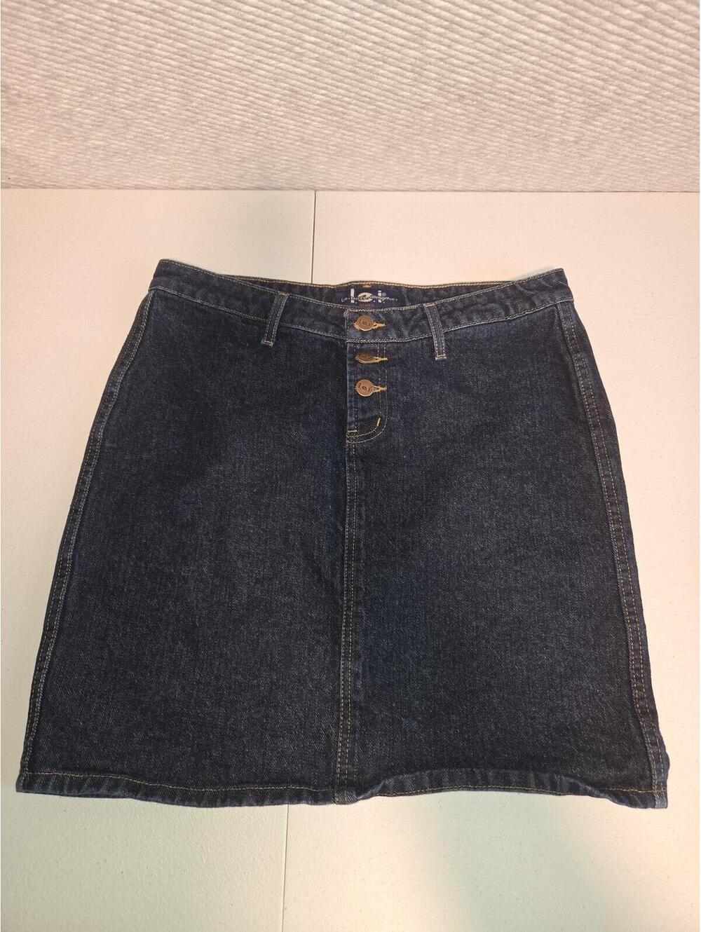 Le.i Dark Blue Denim Skirt Size 11 100% Cotton